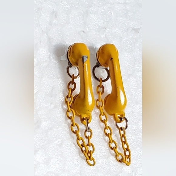 Vtg. Corded Telephone Earrings - Picture 4 of 4